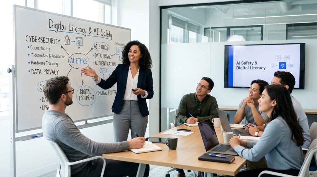 HR manager or business leader conducting a training session